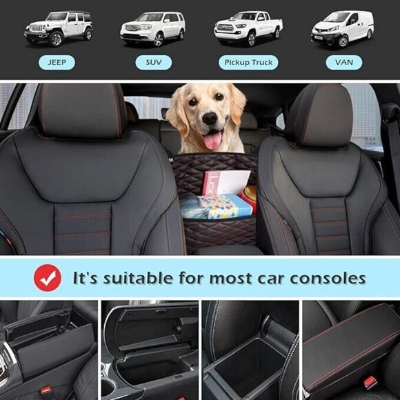 Car Bag Holder Pocket for Storage PU Leather Car Seat Organizer Kids/Pet Barrier - Picture 6 of 7